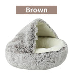 Winter Plush Pet Cat Bed Round