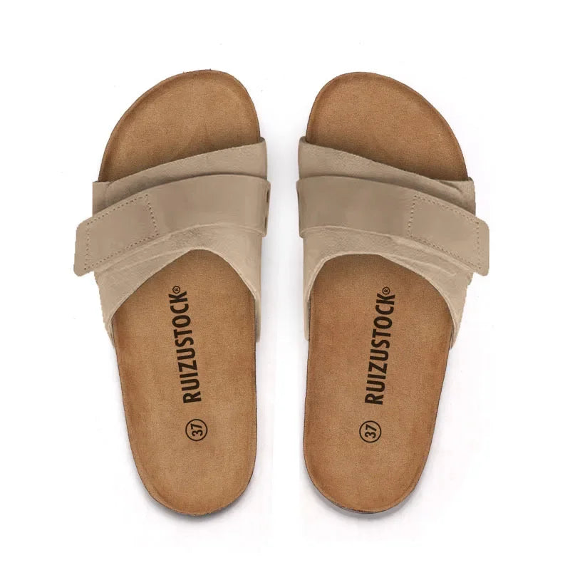 Summer Flat Cork Slipper Softwood Beach Casual Nubuck  Platform Shoes