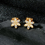 Anziw Mini Studs Flower Earrings Real 925 Silver Moissanite Earring