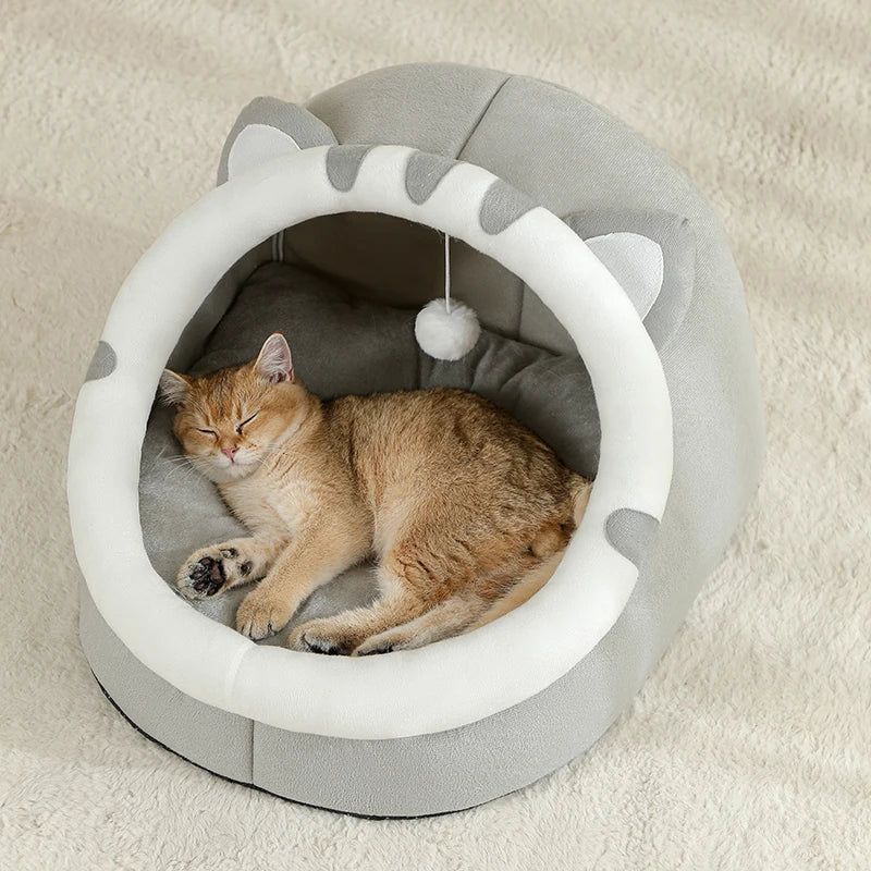 Super Cat Bed Warm Pet House Kitten Cave Cushion Cat House Warm Sleeping Dog Basket Tent Small Dog Mat Supplies Bed For Cats