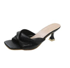 2024 Sexy Pointed Toe Mule High Heels Women Slipper Fashion Mixed Color Slip On Slides Summer Party Stripper Sandal Shoes - Imbasat