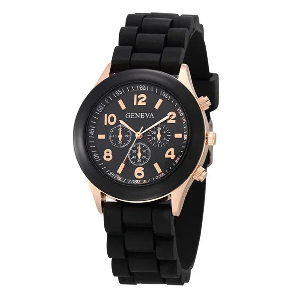 Famous Brand Geneva Ladies Fashion Watch Male and Female Student Silicone Quartz Wristwatch Clock Wholesale Relogio Feminino