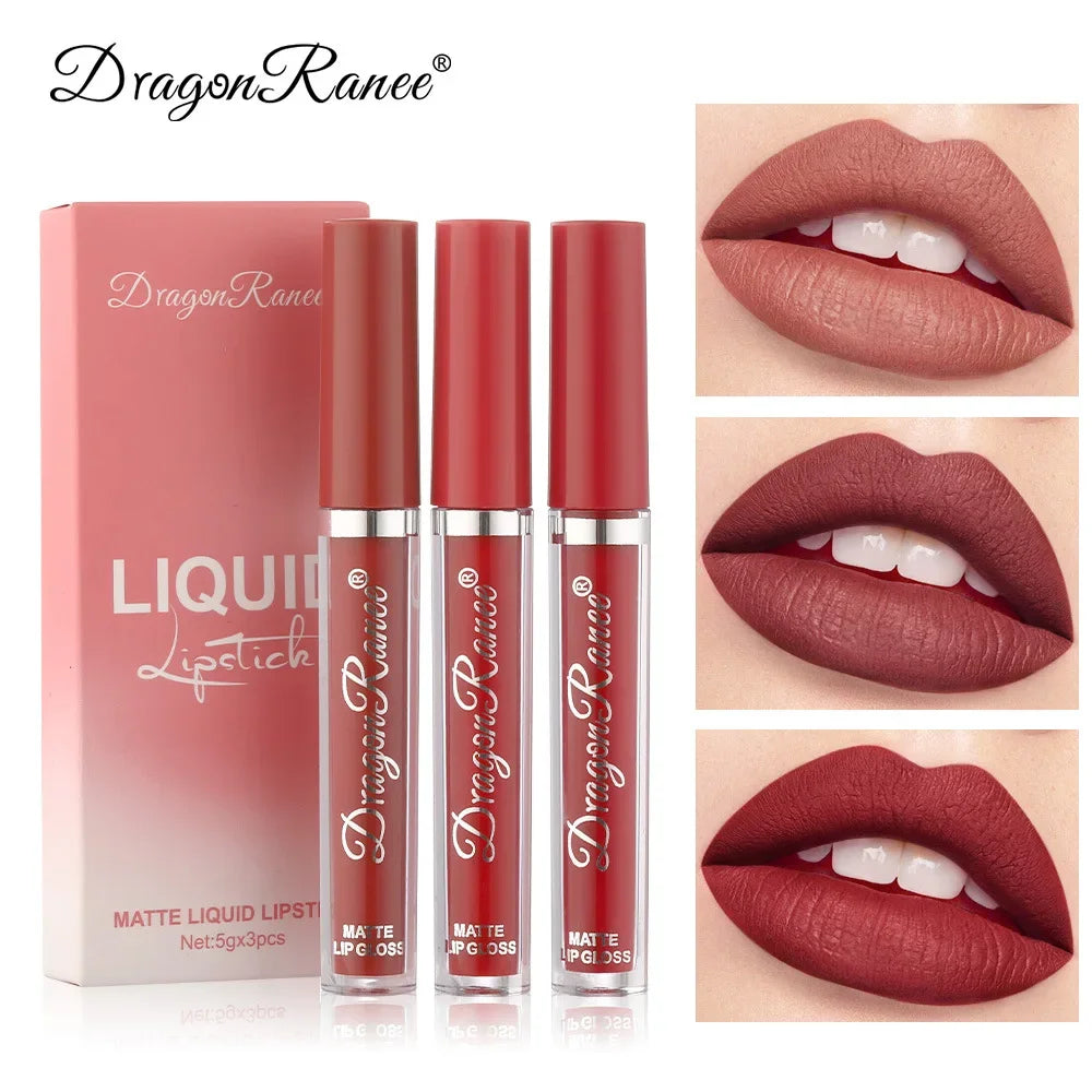 3 PCS Liquid Lipsticks Set Long Lasting Make Up Korean