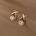 Anziw 925 Silver Stud Earrings 0.5ct Moissanite Drop Fishtail Cross Piercing