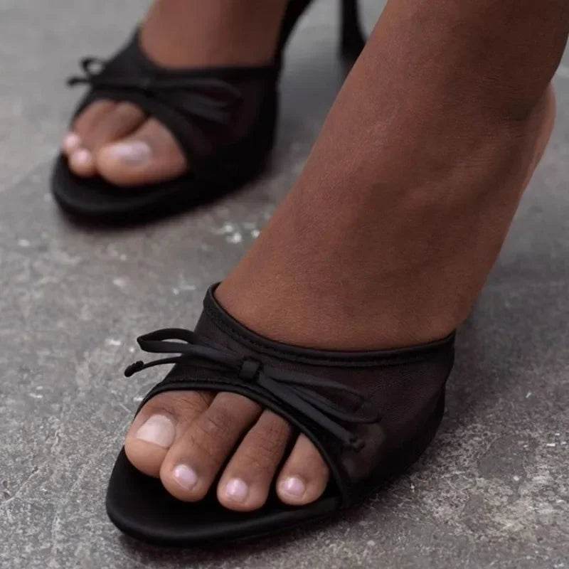 Female Sandal Open Toe Shoes High Heels Large Size 2024 Summer Girls Peep Comfort Spring High-heeled Retro Big Beige Stiletto Fl - Imbasat