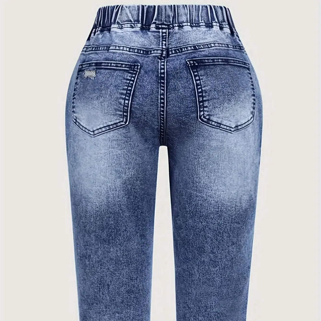 Peacock Blue Stretch Mid-Rise Capri Jeans