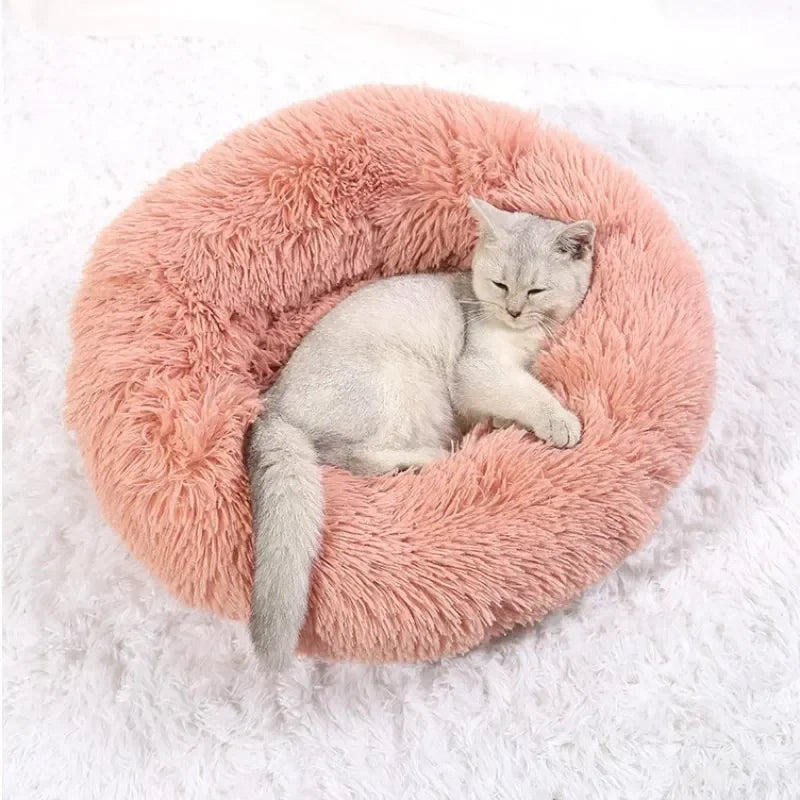 Super Soft Pet Cat Bed Plush Full Size Washable Calm Bed Donut Bed Comfortable Sleeping Artifact Suitable For All Kinds Of Cats