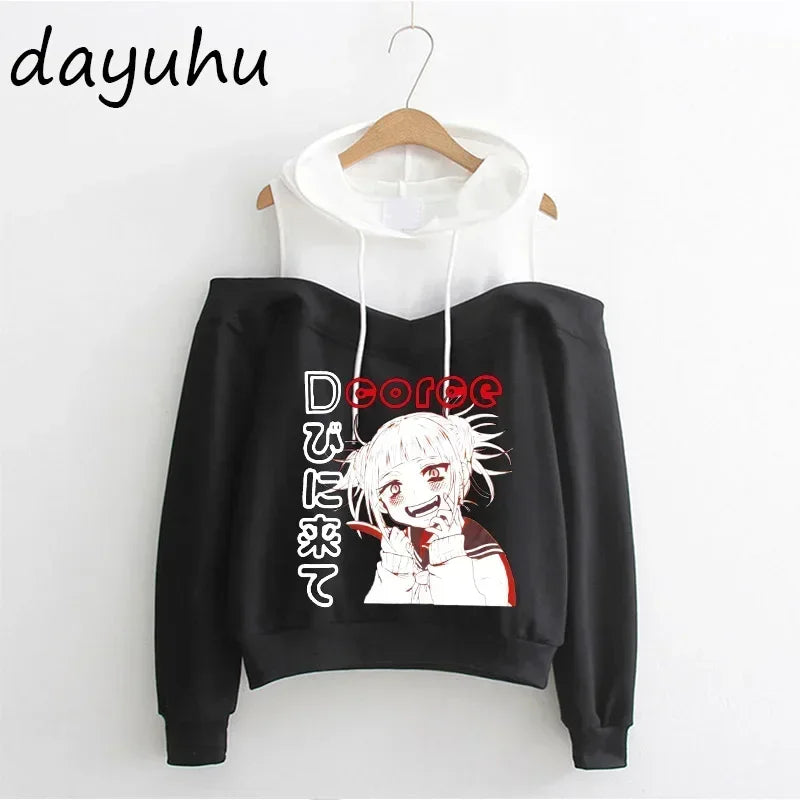 Goth Anime Hoodie Aesthetic Sweatshirt Gothic Punk Grunge Streetwear