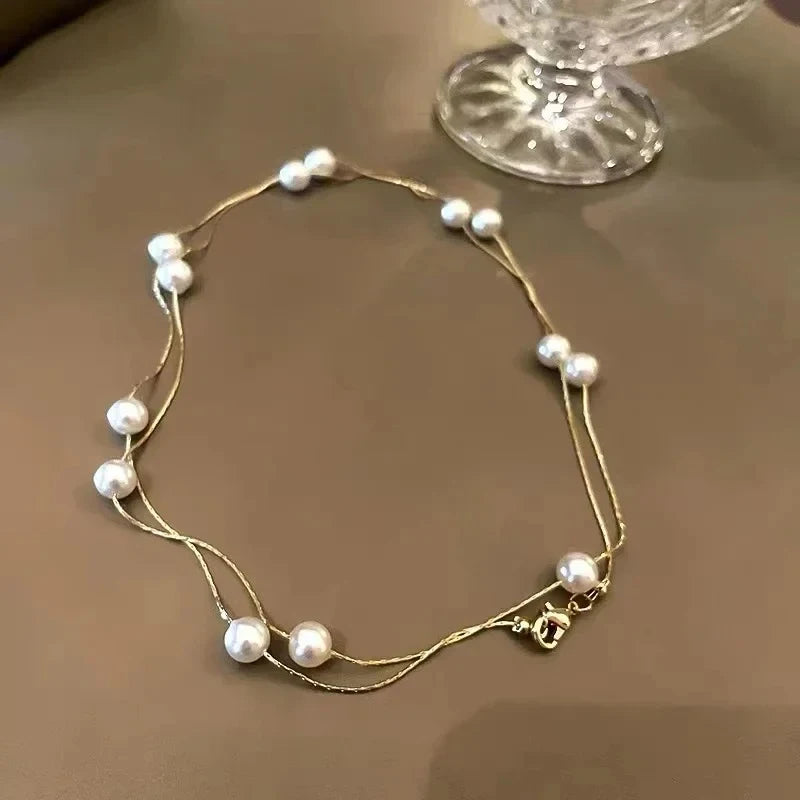 White Pearl Magnetic Round Buckle Beadeds
