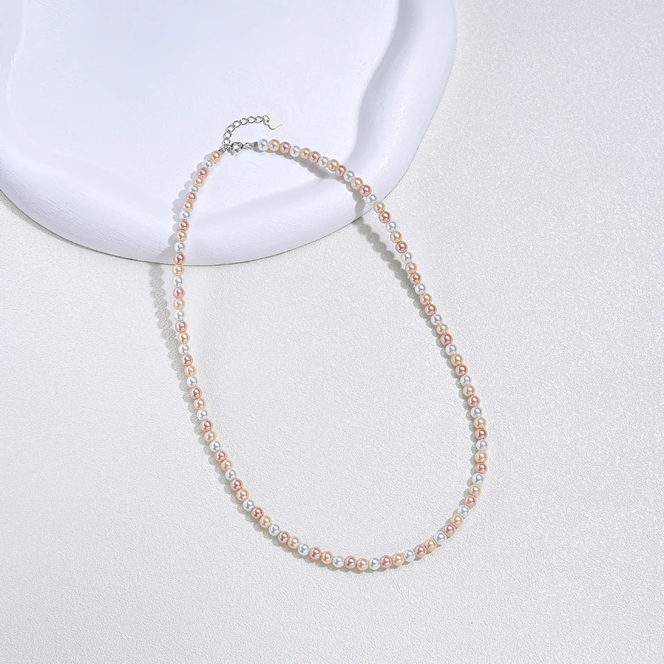925 Sterling Silver 6mm Pearl Necklace Bead