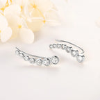 Anziw 1.52CTTW. Full Bezel Moissanite Earrings Climber