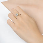 Anziw 3.0CT Moissanite Solitaire Ring Yellow Gold Plated