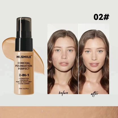 Concealer Cream Light Thin Delicate Liquid Foundation Makeup 6 Color Matte Liquid Foundation Efficient Waterproof Sweat Proof