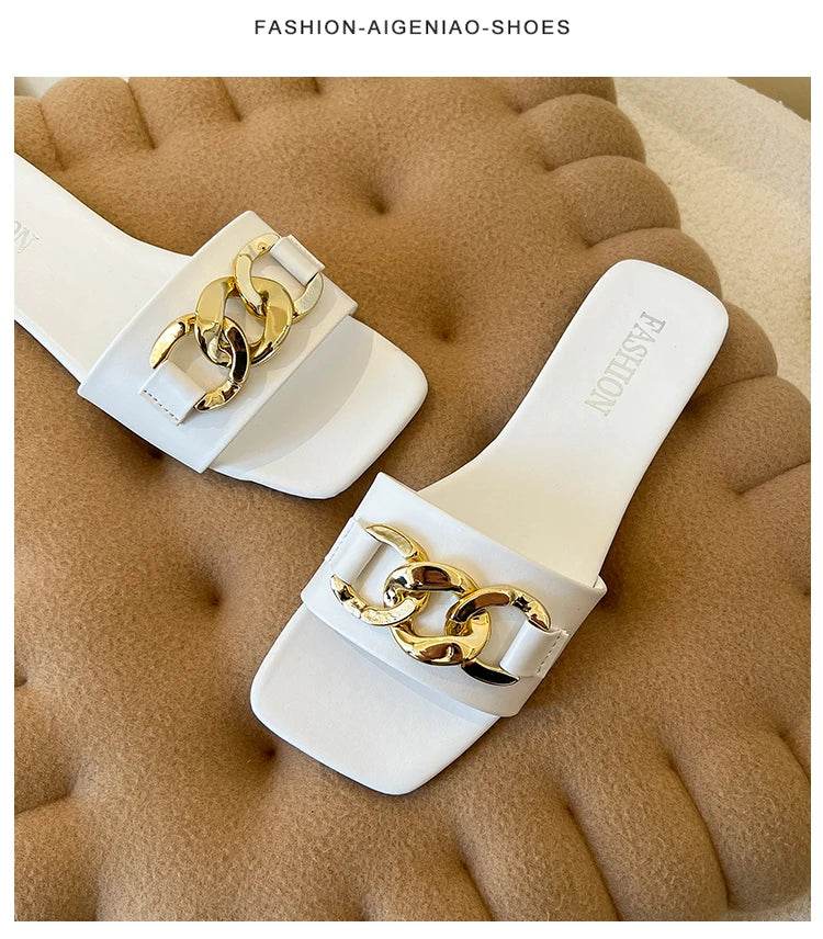 2023 New Summer Women's Slippers Roman Fashion Designer Flat Sandals Latex Soft Sole Shoes Female Breathable Beach Flip-flops - Imbasat