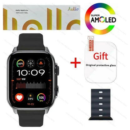 New Smartwatch 2025 Hello Watch 4 Plus ULTRA2 49mm AMOLED 4G ROM GPS ChatGPT NFC Compass Clock Bluetooth Call Sports Men Women