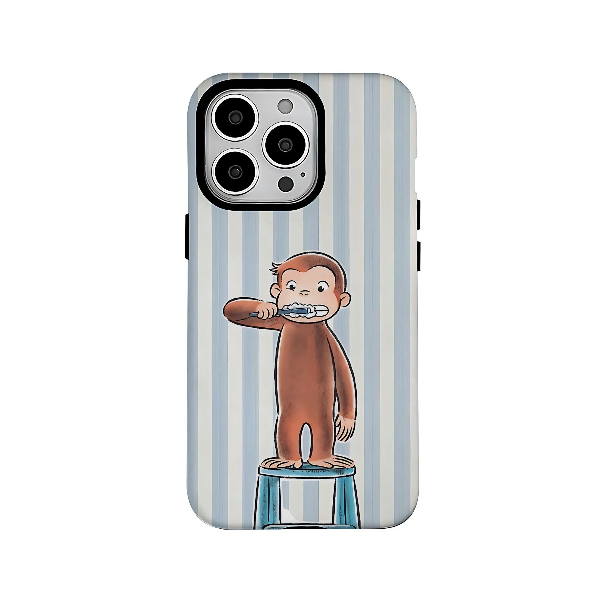 Lovely Cartoon Curious George iPhone Case Luxury Double Layer Cover
