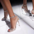 Sequined Crystal Spike High heels
