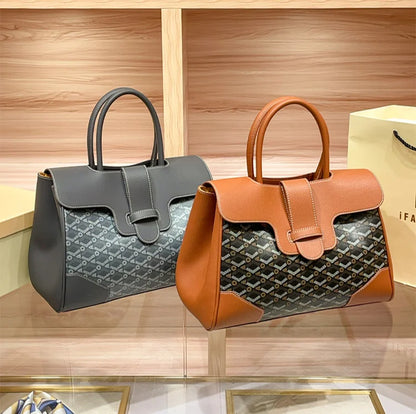 Luxury Brand Dogtooth Saigon High-end Sense Large Capacity Tote Handbag Commuting Vintage Flower Fashion Versatile Shoulder Bag