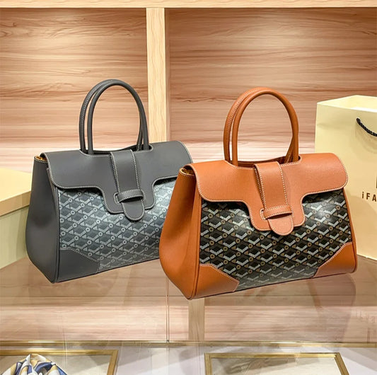 Luxury Brand Dogtooth Saigon High-end Sense Large Capacity Tote Handbag Commuting Vintage Flower Fashion Versatile Shoulder Bag - Imbasat