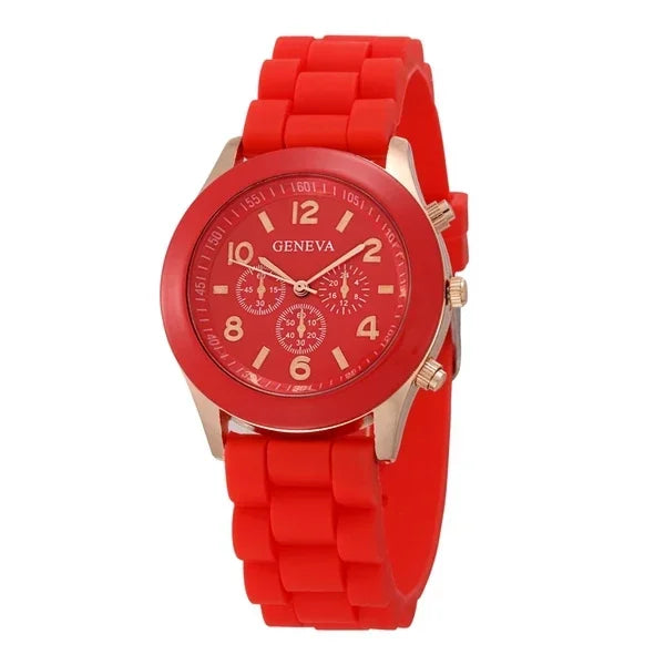 Famous Brand Geneva Ladies Fashion Watch Male and Female Student Silicone Quartz Wristwatch Clock Wholesale Relogio Feminino