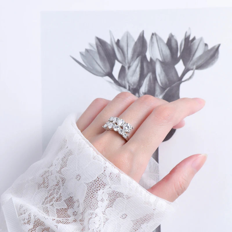 Anziw 3.26cttw Moissanite Sparkling Diamond Band