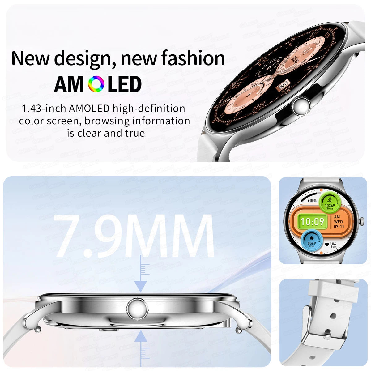 For Huawei Ultra Thin Smart Watch Women 1.43" AMOLED 466*466 HD Pixel Display Always Show Time Call Reminder Smartwatch Ladies