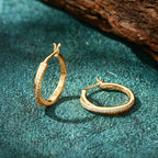 Anziw Classic Real Moissanite Hoop Earrings 925 Silver 18K Gold Plated Clip Earrings