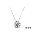 Carat Bazel Moissanite Necklace 925 Sterling Silver