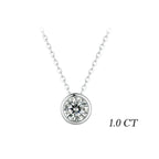 Carat Bazel Moissanite Necklace 925 Sterling Silver