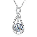 Silver 925 Infinity Necklace for Women 8mm 2CT D Color Moissanite Pendant Necklace