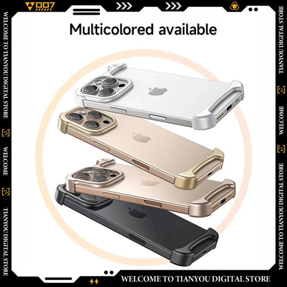 Arc Pulse Luxury Aluminum Metal IPhone Case 13 14 15 16Pro Pro Max Plus Customize Matte Matte Gold/silver/black/desert Gold Case