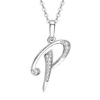Anziw Name Necklace 26 Letter Initial Moissanite Pendant Real Silver 925