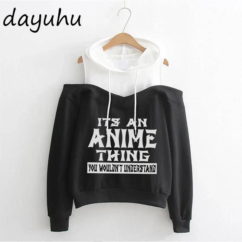 Goth Anime Hoodie Aesthetic Sweatshirt Gothic Punk Grunge Streetwear
