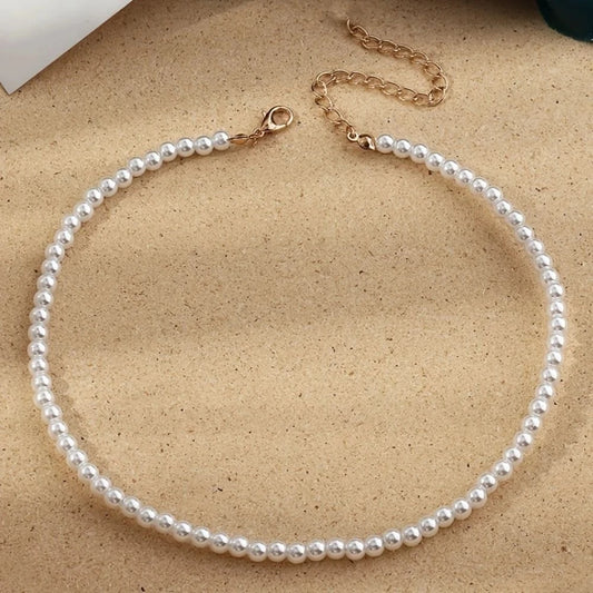 New Simple Imitation Freshwater Pearl Chain Necklaces For Women Wedding Love Gifts Necklace Fashion Glamour Jewelry Gifts