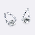 Anziw 1.0ct 6.5mm VVS1 Moissanite Twist Hoop Earrings 925 Sterling Silver