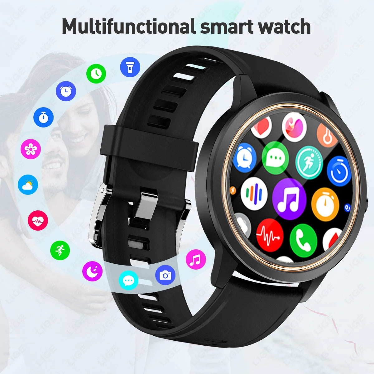 LIGE 2025 Women Voice Calling Smart Watch Waterproof Heart Rate Blood Pressure Monitoring Smartwatch Men Watches For Android IOS