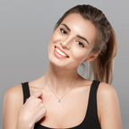 Anziw Rose Gold Plated Moissanite Pendant Necklace (1.0ct ) Sparking D Color Diamond 925