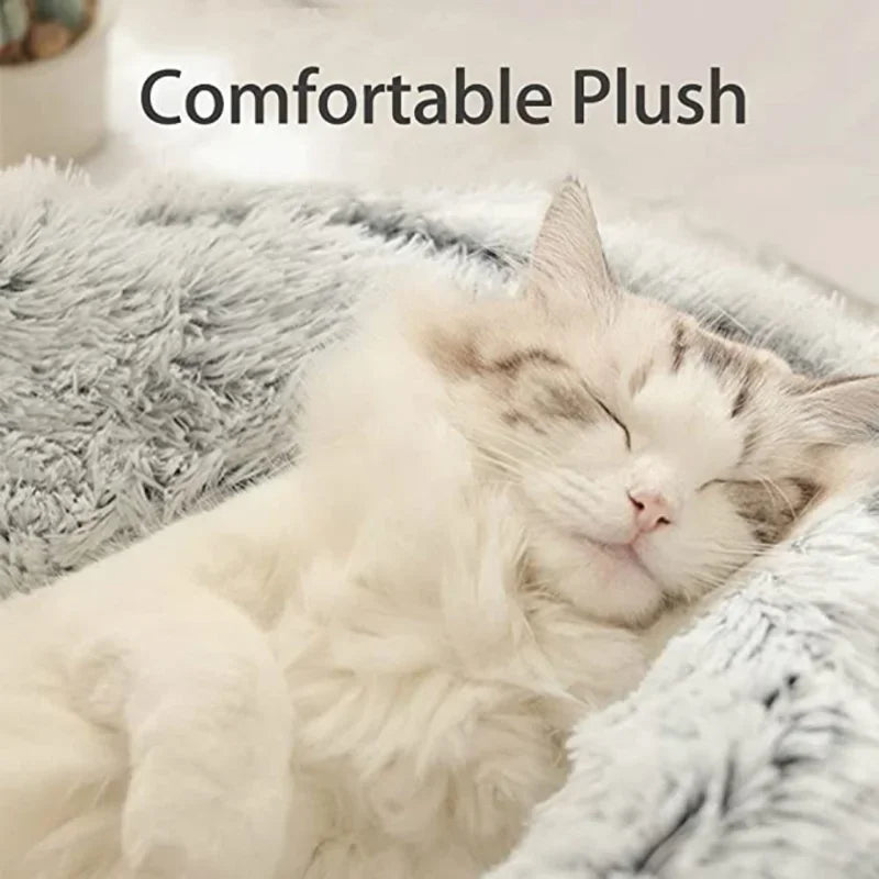 Winter Plush Pet Cat Bed Round