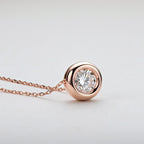 18K Yellow Rose Gold Plated 925 Silver 3CT 1-2CT 9mm Bezel Moissanite Pendant