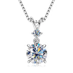 Anziw 1CT 2CT 3CT Moissanite Pendant Necklace