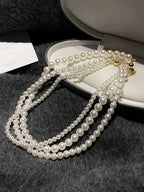 White Pearl Magnetic Round Buckle Beadeds