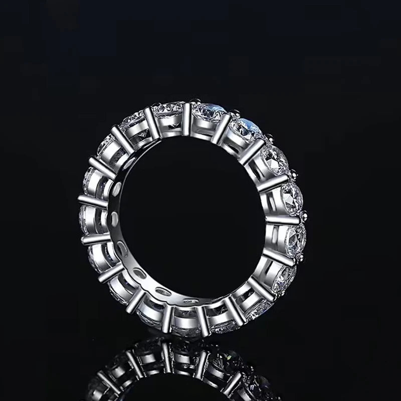 925 Sterling Silver 3mm 5mm Full Moissanite Eternity