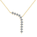 Y Lariat Necklace 925 Sterling Silver 3mm Round Moissanite Necklace