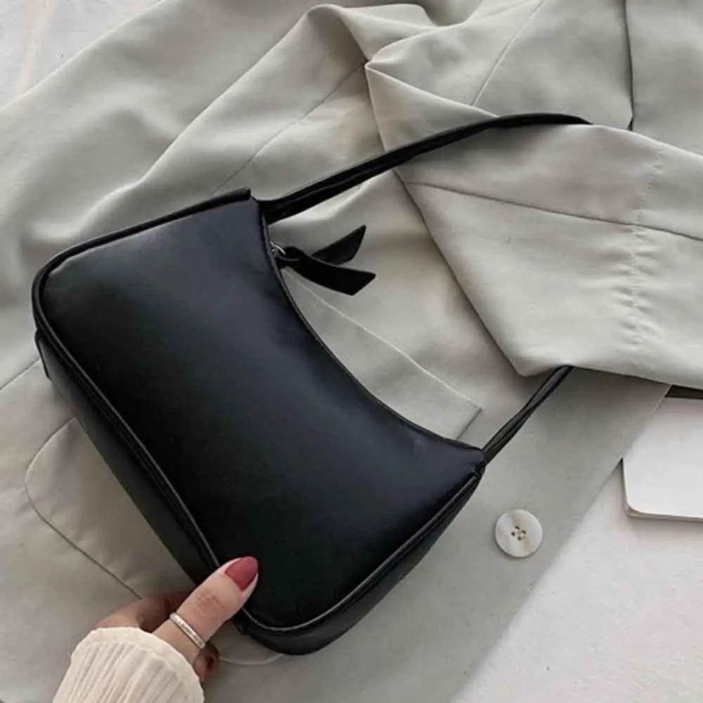 Handle Bag Women Retro Handbag PU Leather Shoulder Totes Underarm Vintage Top Handle Bag Female Small Subaxillary Bags Clutch - Imbasat