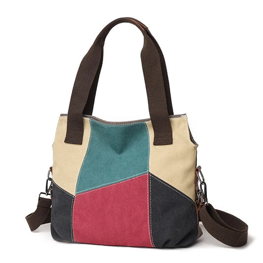 Canvas Ladies Handbag Fashion Simple Retro Tote Casual Large Capacity Travel Crossbody Tote Bag For Women - Imbasat