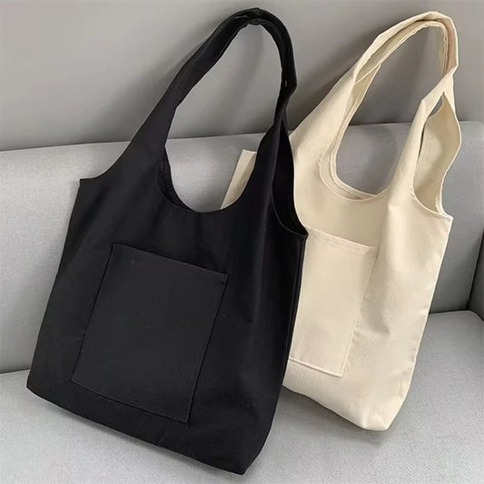 Canvas Bag for Women Shopper Handbags Environmental Storage Reusable Canvas Shoulder Tote Bag School Bags Girl Christmas Gift - Imbasat