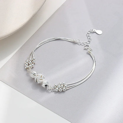 Luxury 925 Sterling Silver Bracelet for Woman Vintage Original Lucky Beads Ball Adjustable Bracelets Designer Jewelery Gifts