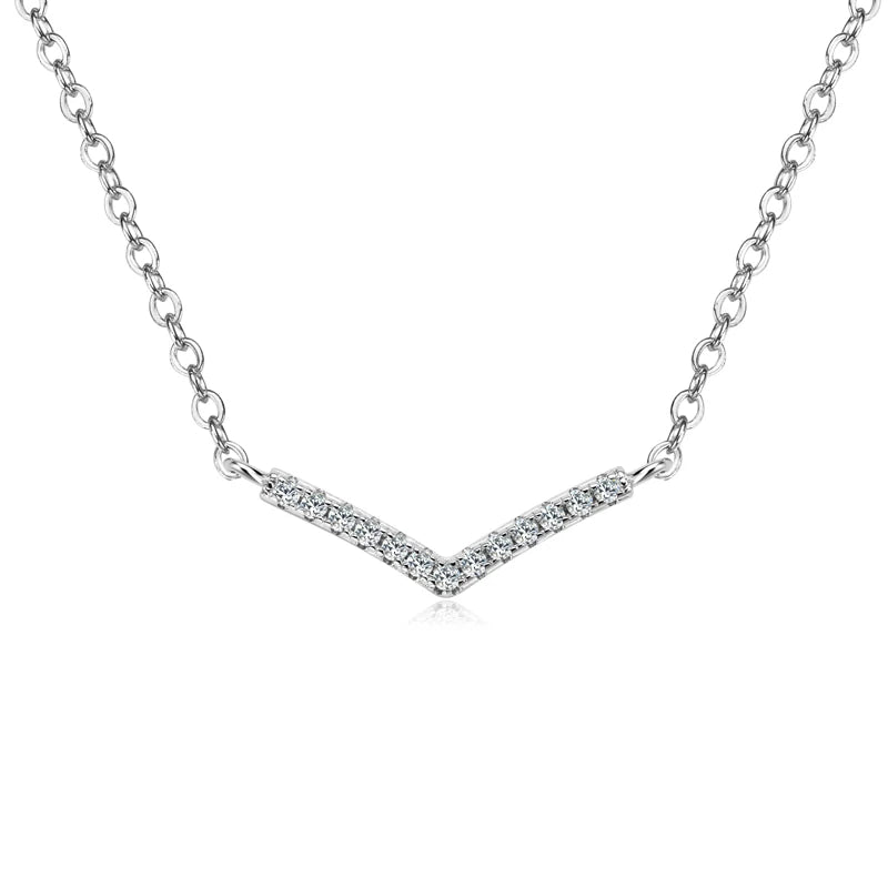 925 Sterling Silver 1mm Moissanite Pendant Necklace