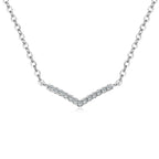 925 Sterling Silver 1mm Moissanite Pendant Necklace