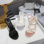 Snake Twine Rhinestones Thin High heels